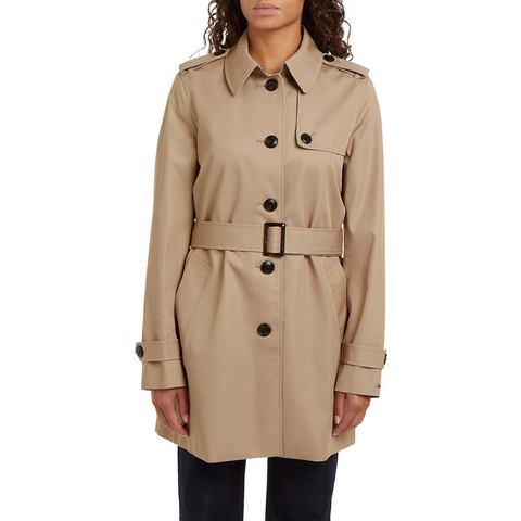 Tommy Hilfiger Lang jack HERITAGE SINGLE BREASTED TRENCH met de kenmerkende trenchdetails & tommy-strepen als riemlus