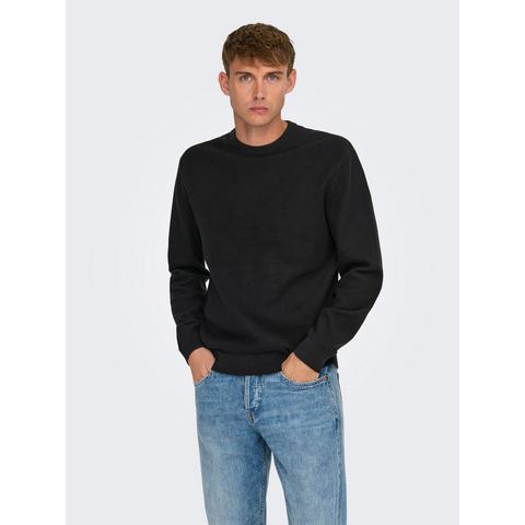 ONLY & SONS Trui met ronde hals ONSTONY DS 12 LS WAFFLE CREW KNIT