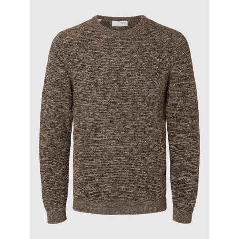 SELECTED HOMME Trui met ronde hals SLHVINCE LS KNIT BUBBLE CREW NECK NOOS