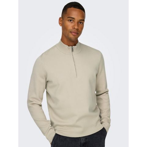 ONLY & SONS Schipperstrui ONSCOOPER REG 12 HALF ZIP HIGH NECK KNIT