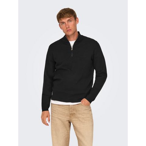 ONLY & SONS Schipperstrui ONSCOOPER REG 12 HALF ZIP HIGH NECK KNIT