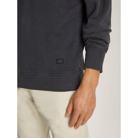 Calvin Klein Sweatshirt WASHED WOVEN LABEL CREW NECK