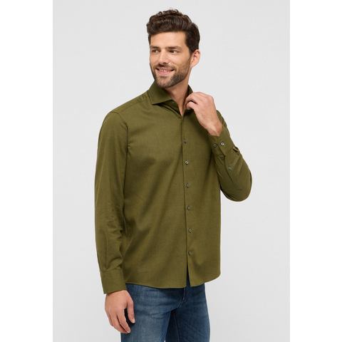 ETERNA Mode GmbH COMFORT FIT Hemd in khaki unifarben