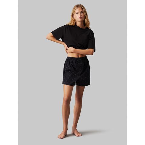 Calvin Klein Shortama S/S SHORT SET met bedrukte shorts (set, 2-delig)