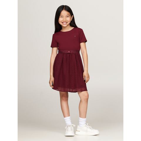 Tommy Hilfiger Jurk in a-lijn HILFIGER PUNTO TULLE DRESS LS