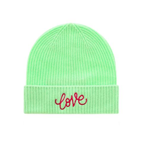 Zwillingsherz Beanie met decoratief borduursel (set)