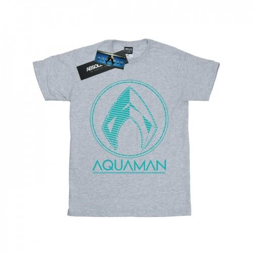 DC Comics katoenen T-shirt met Aquaman Aqua-logo voor meisjes