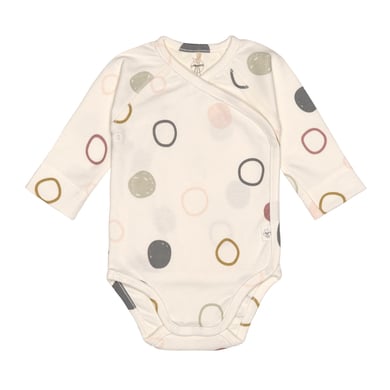 Lässig Baby wikkelbody lange mouw cirkels beige