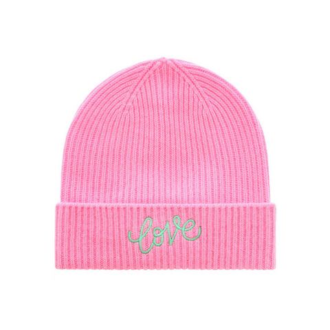 Zwillingsherz Beanie met decoratief borduursel (set)