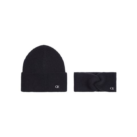 Calvin Klein Gebreide muts CK METAL BEANIE & HEADBAND