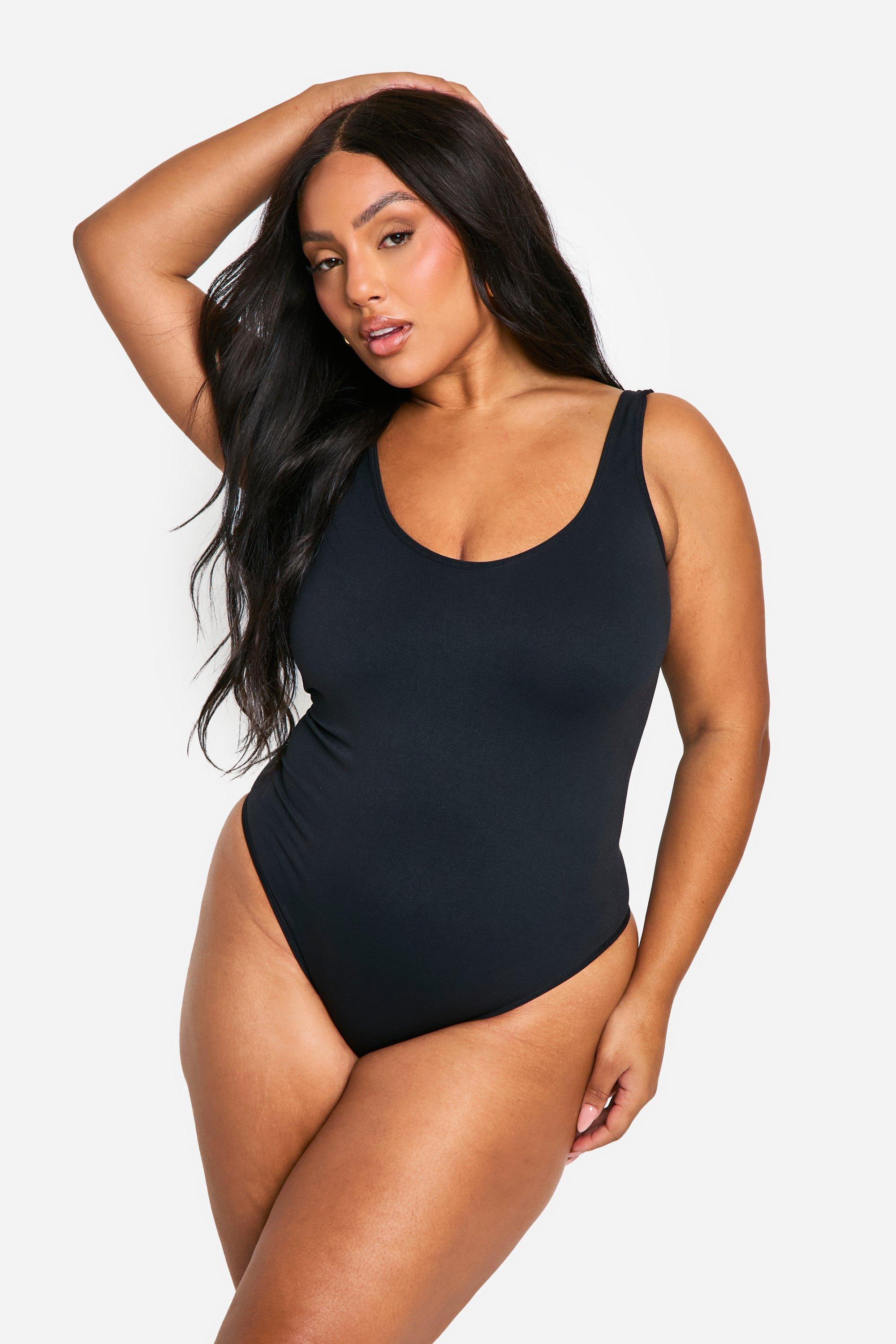 Boohoo Plus Corrigerende One Piece, Black