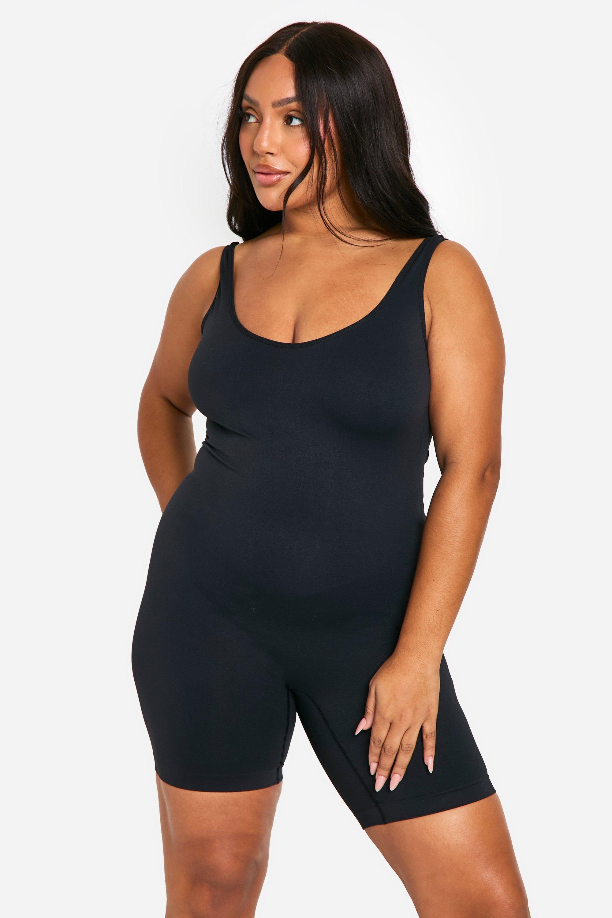 Boohoo Plus Corrigerend Corrigerend Leotard, Black