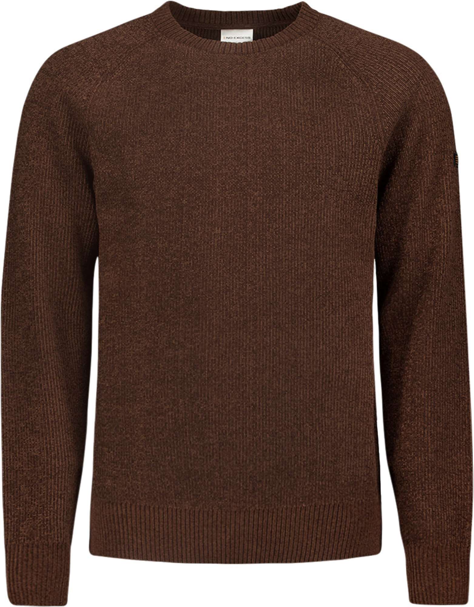 No Excess Pullover crewneck 2 coloured chenil brown