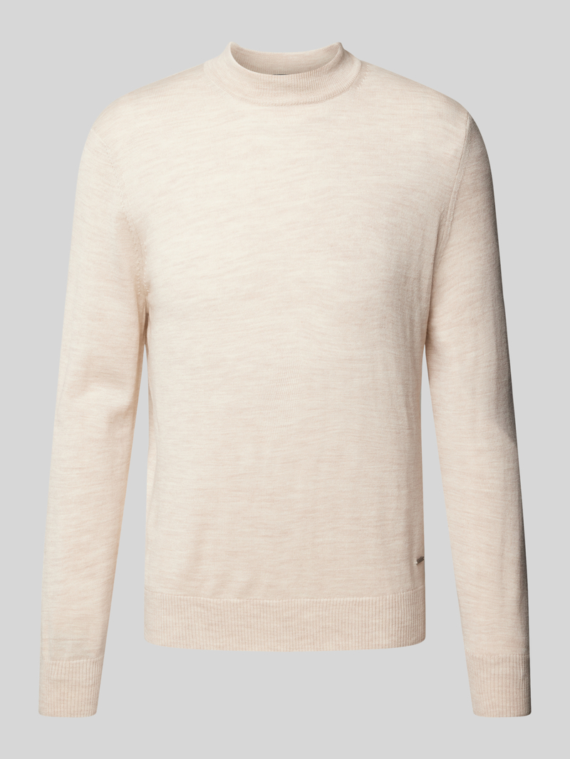 JOOP! Collection Gebreide pullover van scheerwol met opstaande kraag, model 'Davide'