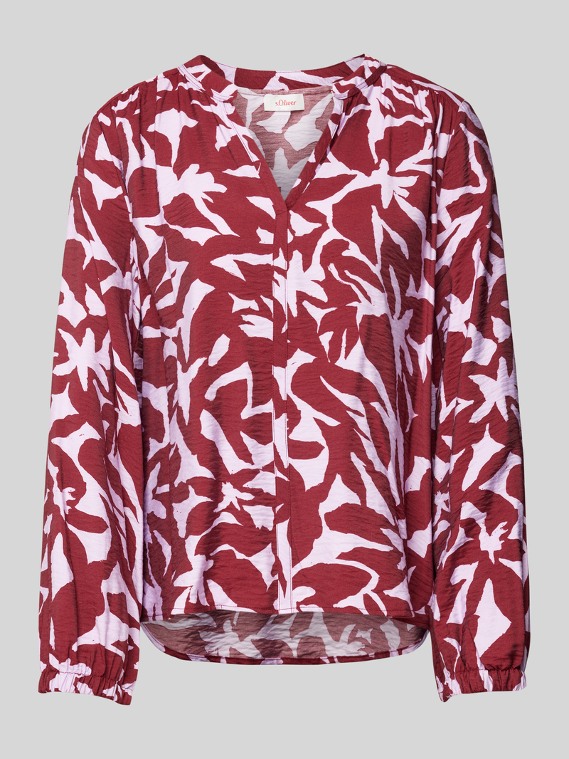 S.Oliver RED LABEL Regular fit viscose blouse met all-over print en kreukstructuur