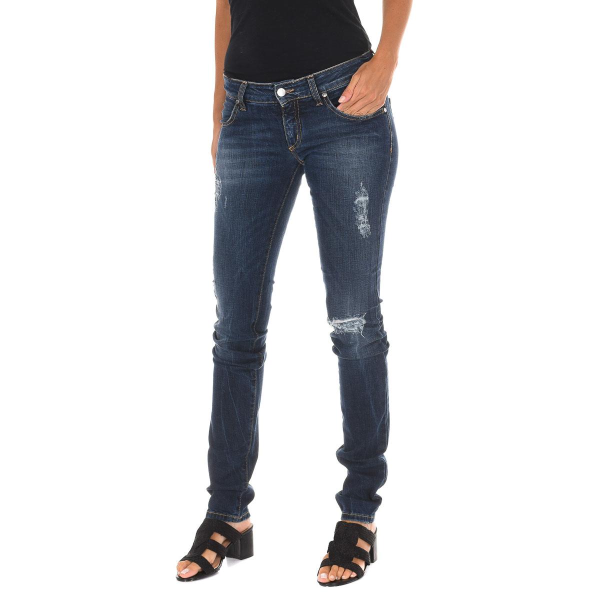 MET Pantalon Tejano Largo efecto gastado y roto 10DB50219 mujer