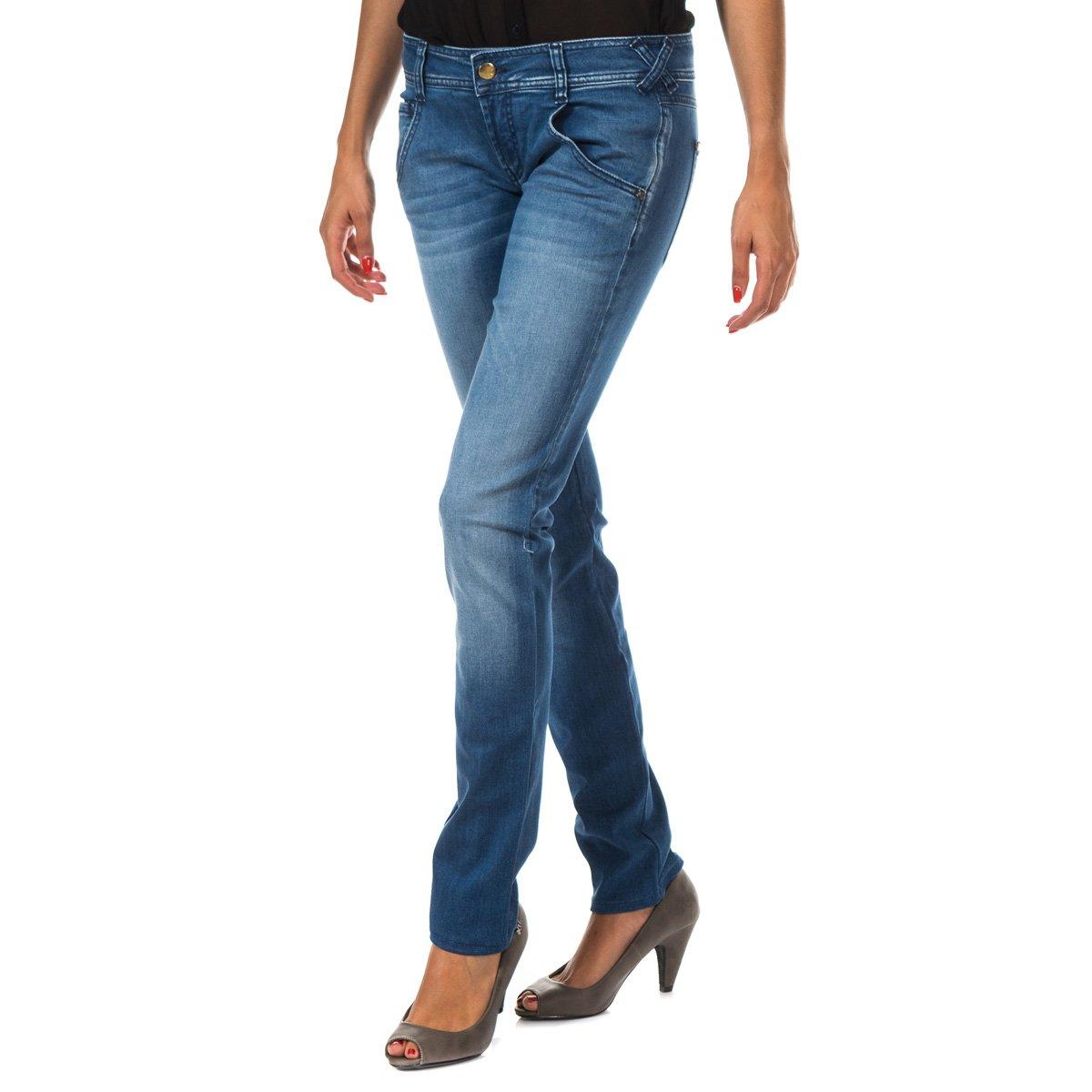 MET Pantalon Tejano Largo con bajos con corte estrecho 10DBF0322 mujer