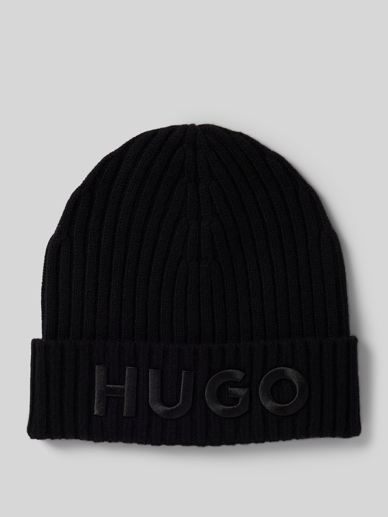 HUGO Beanie met labeldetail