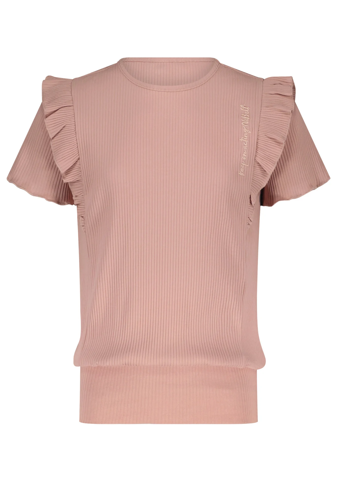 NoBell Meiden t-shirt kex met ruches op de schouder misty rose