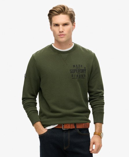 Superdry Mannen Workwear Sweatshirt met Applicatie Groen