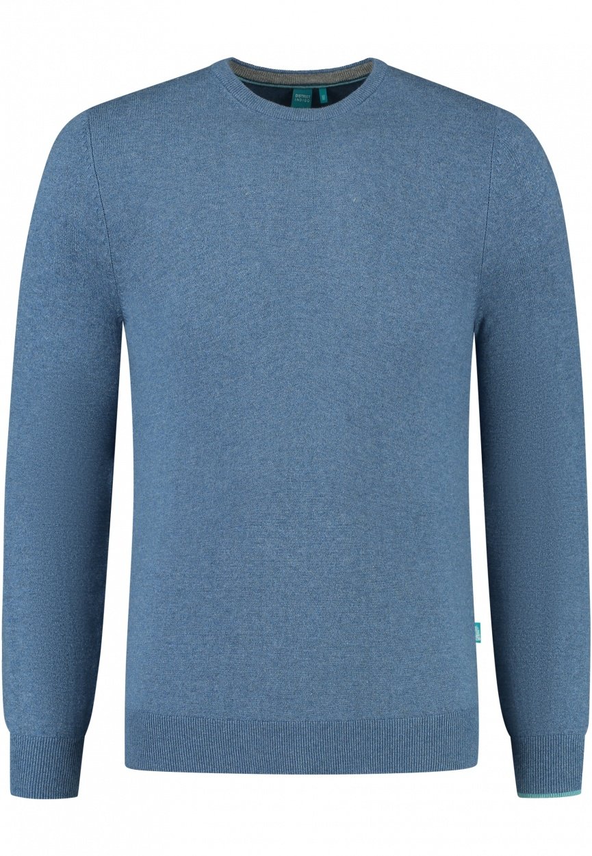 District Indigo Crewneck Pullover Mid Blue  