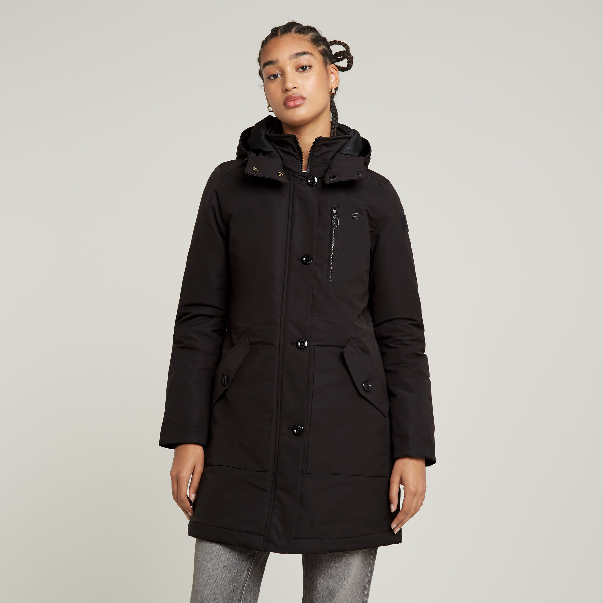 G-Star RAW Vodan Slim Gewatteerde Parka Met Capuchon - Zwart - Dames