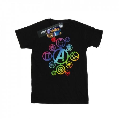 Marvel Girls Avengers Infinity War regenboog iconen katoenen T-shirt