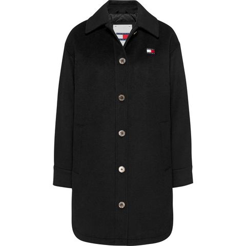 TOMMY JEANS Korte jas TJW WOOL COAT EXT met geborduurd logo