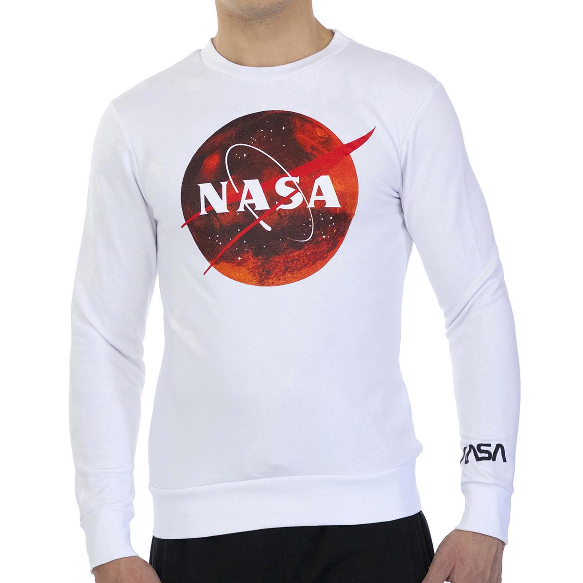 NASA MARS12S Basic herensweatshirt met lange mouwen en ronde hals