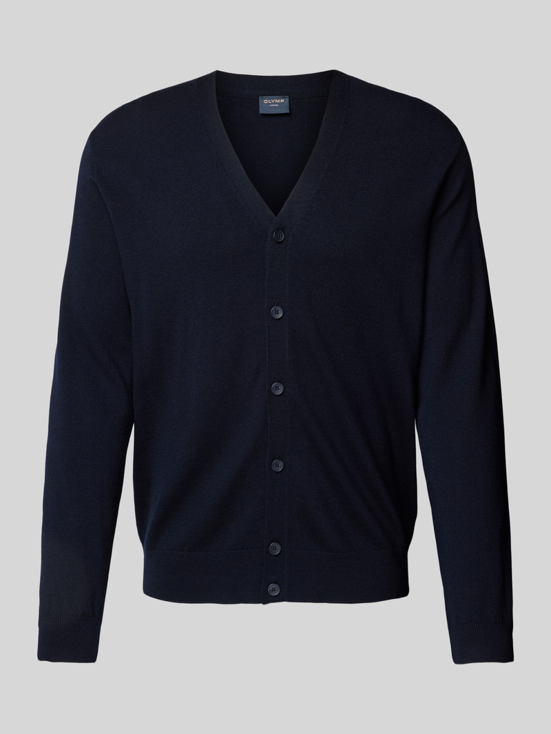 OLYMP Level Five Slim fit gebreid jack met knoopsluiting