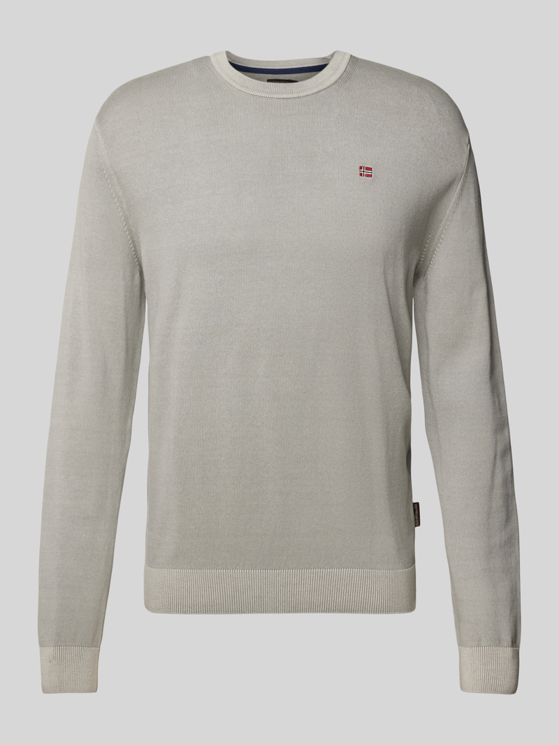 Napapijri Gebreide pullover met labelstitching, model 'DROZ'