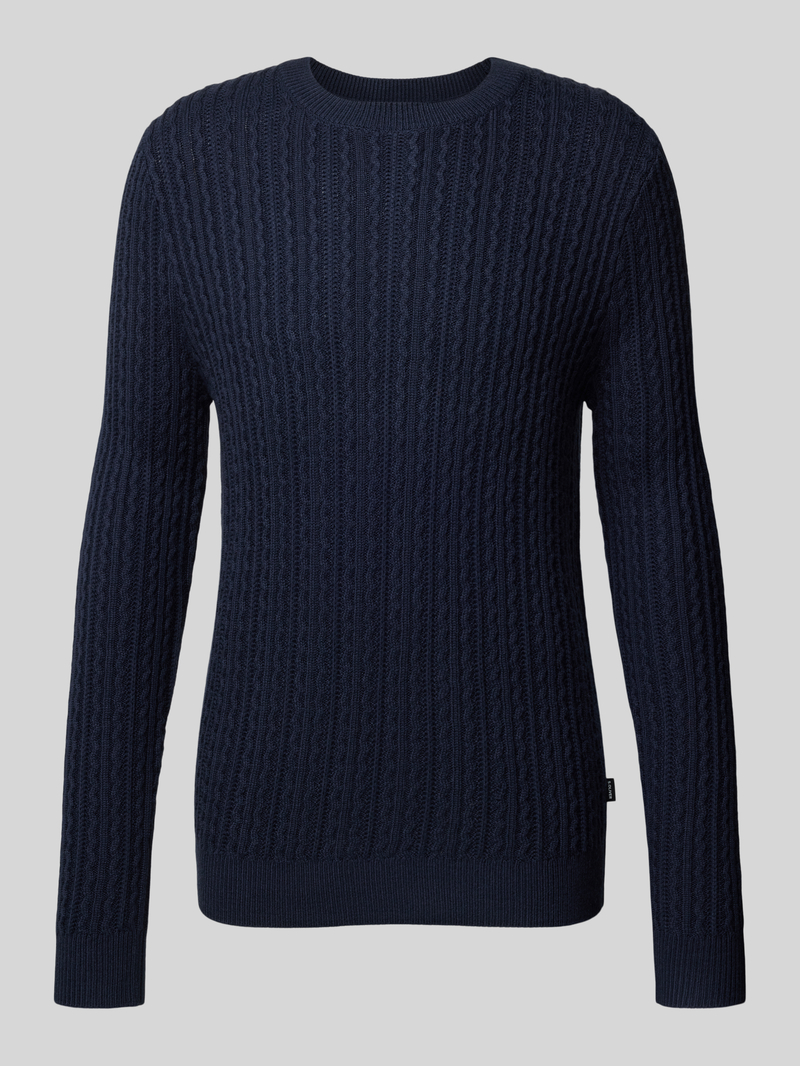 S.Oliver BLACK LABEL Regular fit gebreide pullover van wolmix met kabelpatroon