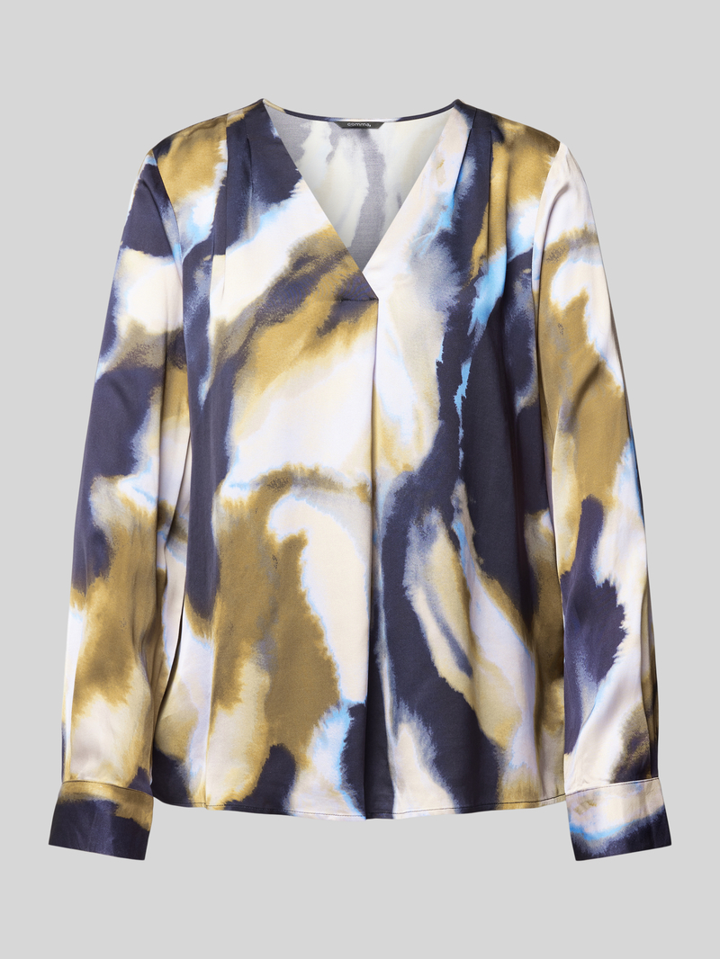 Comma Blouseshirt van viscose met V-hals