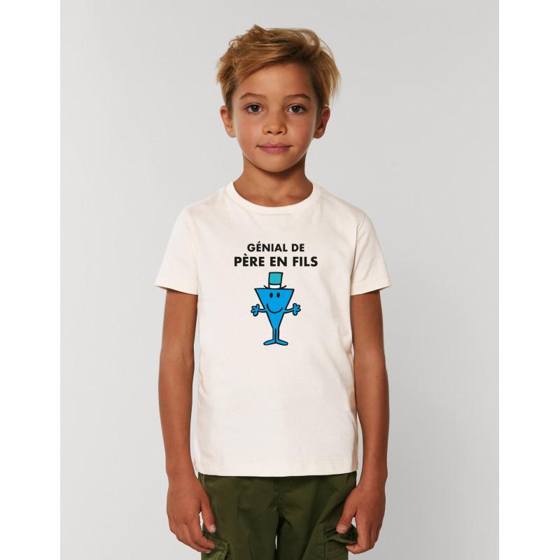 Monsieur Madame Tshirt Enfant GENIAL DE PERE EN FILS