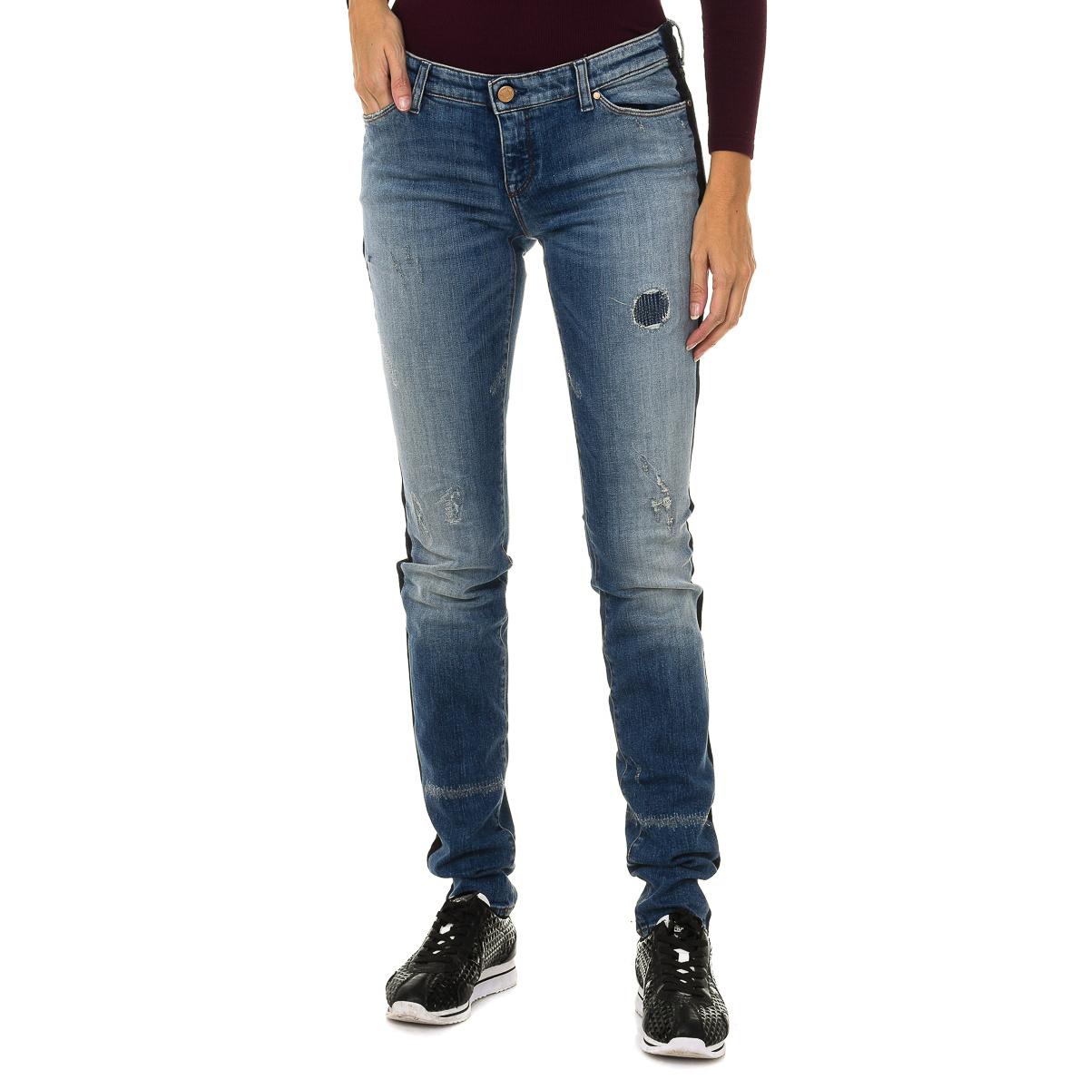 Armani Jeans Lang versleten denimbroek met gescheurd effect voor dames 6Y5J06-5D2ZZ