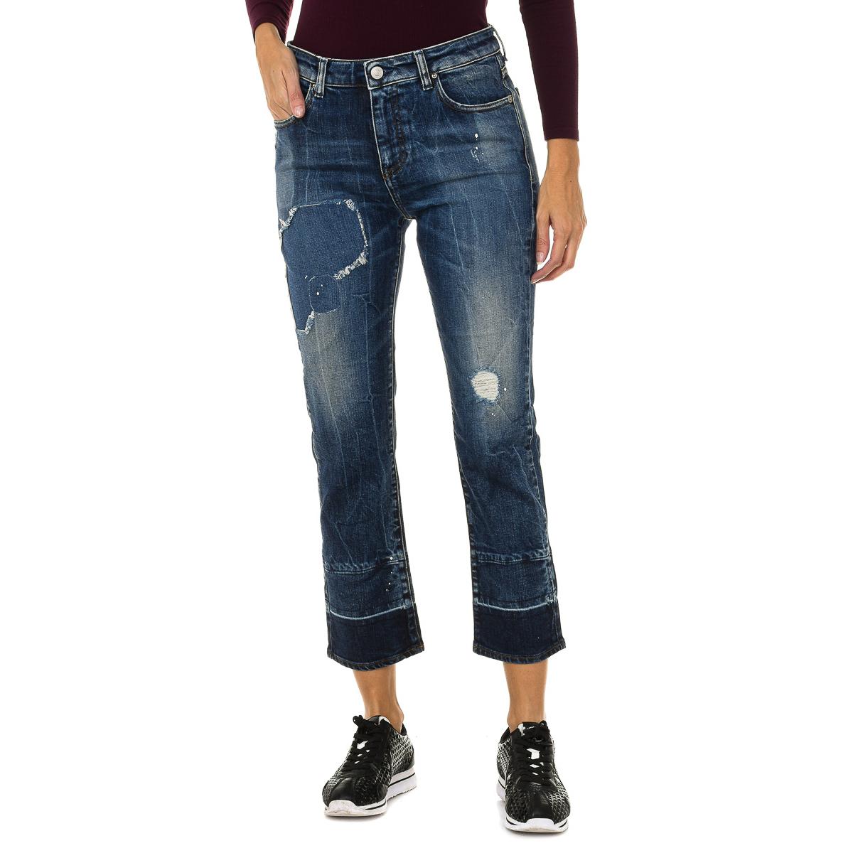 Armani Jeans Lang versleten denimbroek met gescheurd effect 6Y5J10-5D2XZ vrouw