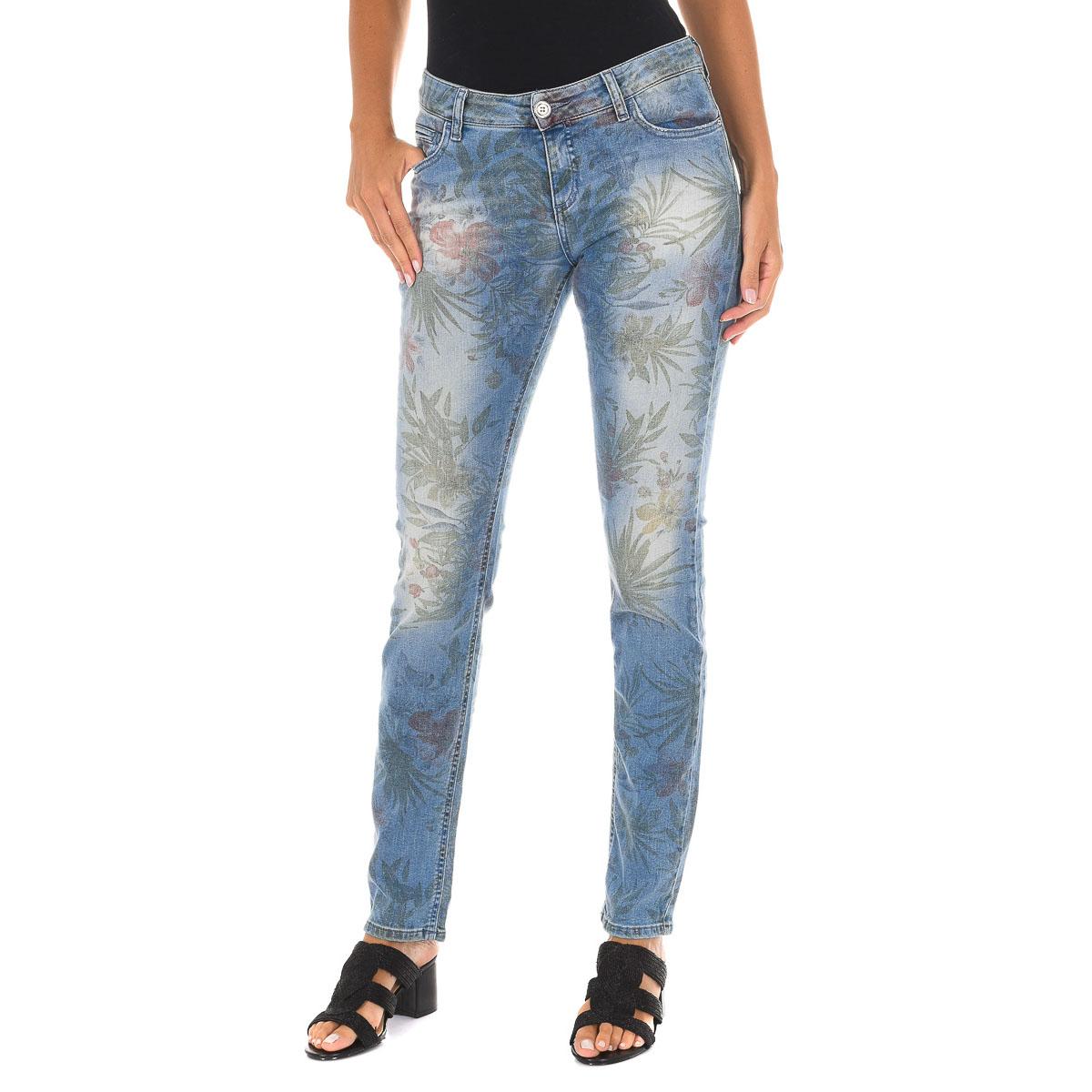 MET Pantalon Tejano Largo efecto gastado con bajos de corte estrecho 70DB50254 mujer