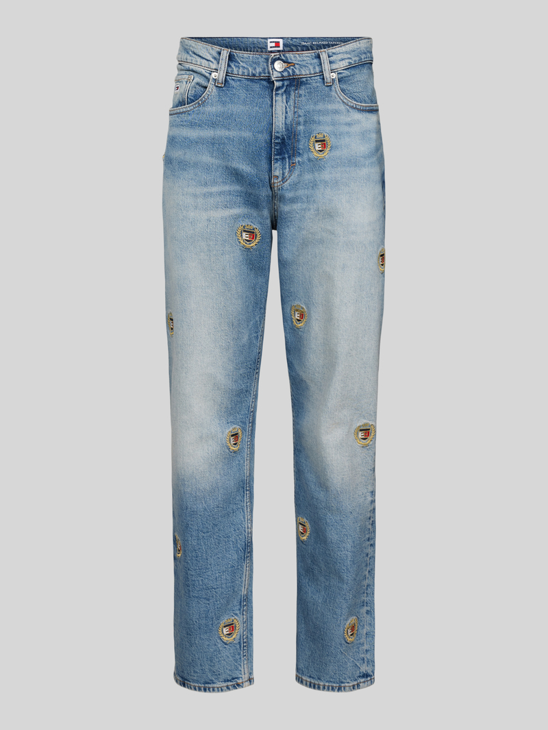 Tommy Jeans Relaxed tapered fit jeans met labelstitching, model 'ISAAC'