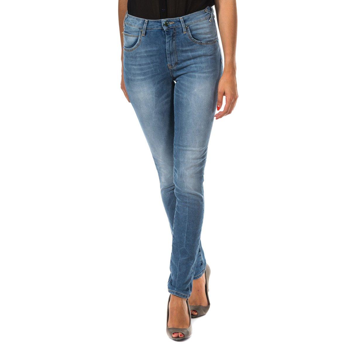 MET Pantalon Tejano Largo con corte del bajo recto 10DB50292 mujer