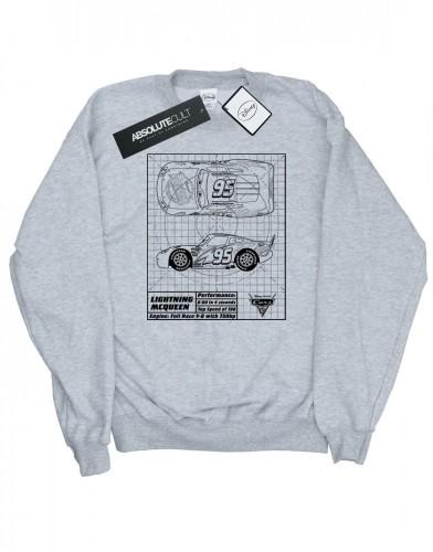 Disney Heren Cars Lightning McQueen blauwdruk katoenen sweatshirt