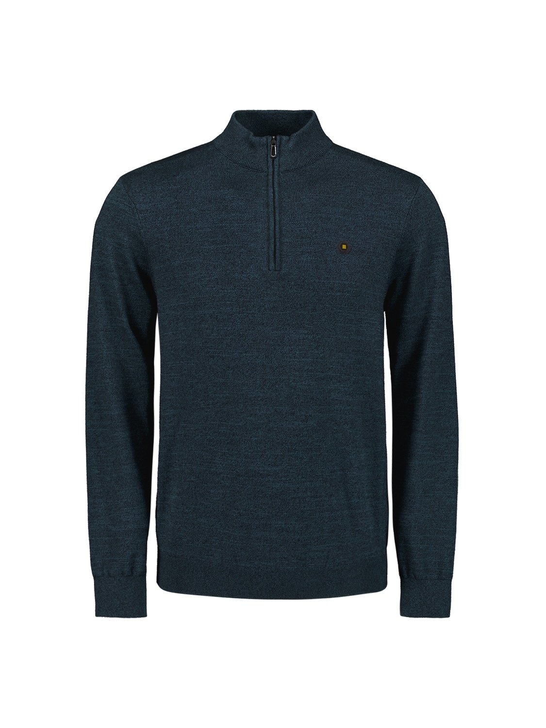 No Excess Pullover Half Zip 2 Coloured Melange Navy 