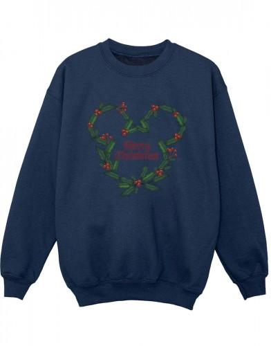 Disney jongens Mickey Mouse Merry Christmas Holly Sweatshirt