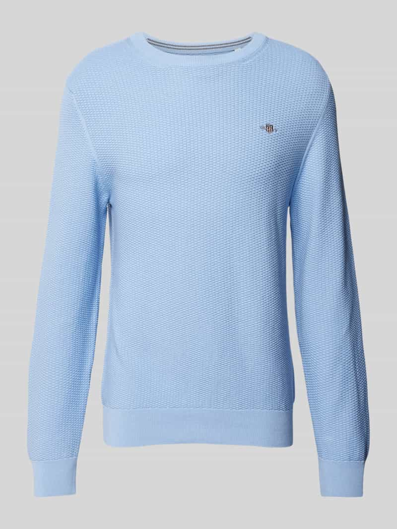 Gant Gebreide pullover met structuurmotief en ronde hals