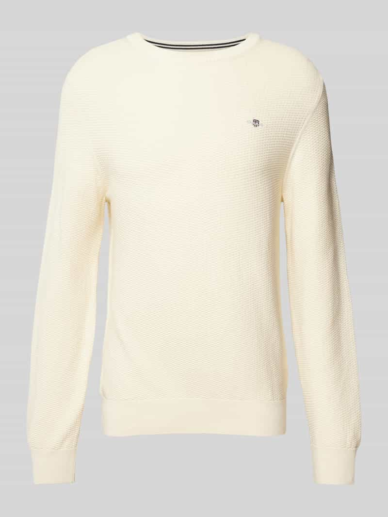 Gant Gebreide pullover met structuurmotief en ronde hals