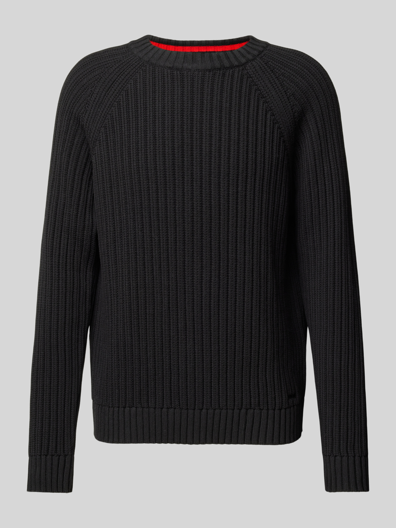 HUGO Gebreide pullover met ronde hals, model 'Sribben'