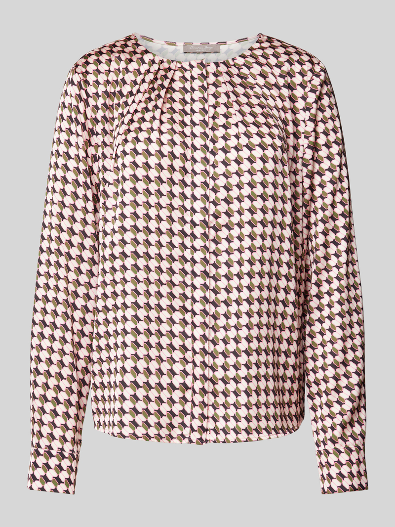 Christian Berg Woman Selection Regular fit blouse van satijn met blinde knoopsluiting