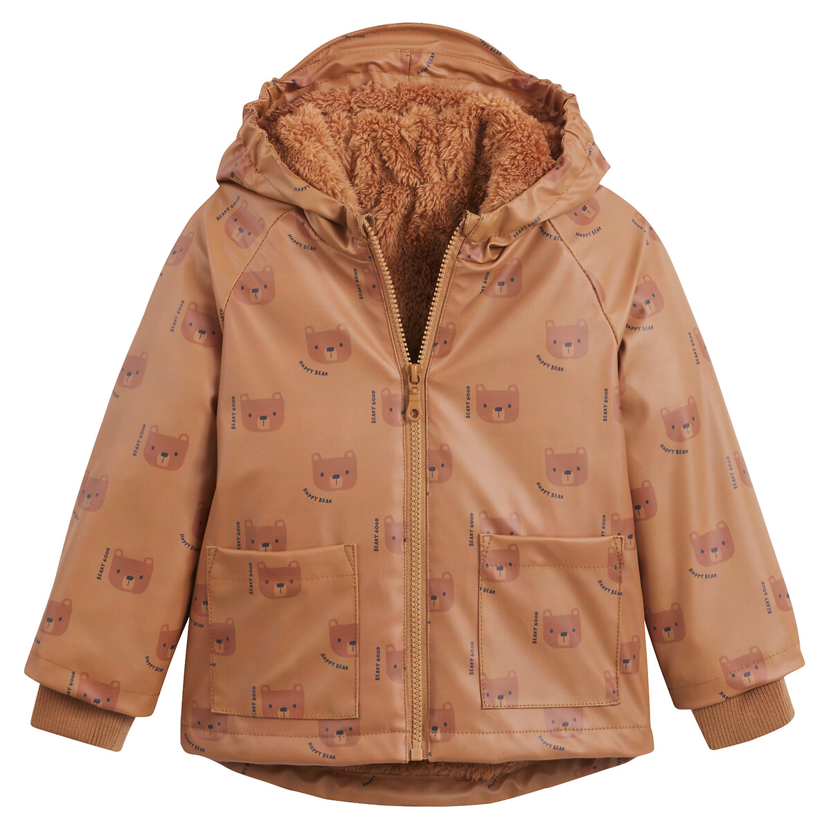 LA REDOUTE COLLECTIONS Parka met kap in gummi, berenkopprint