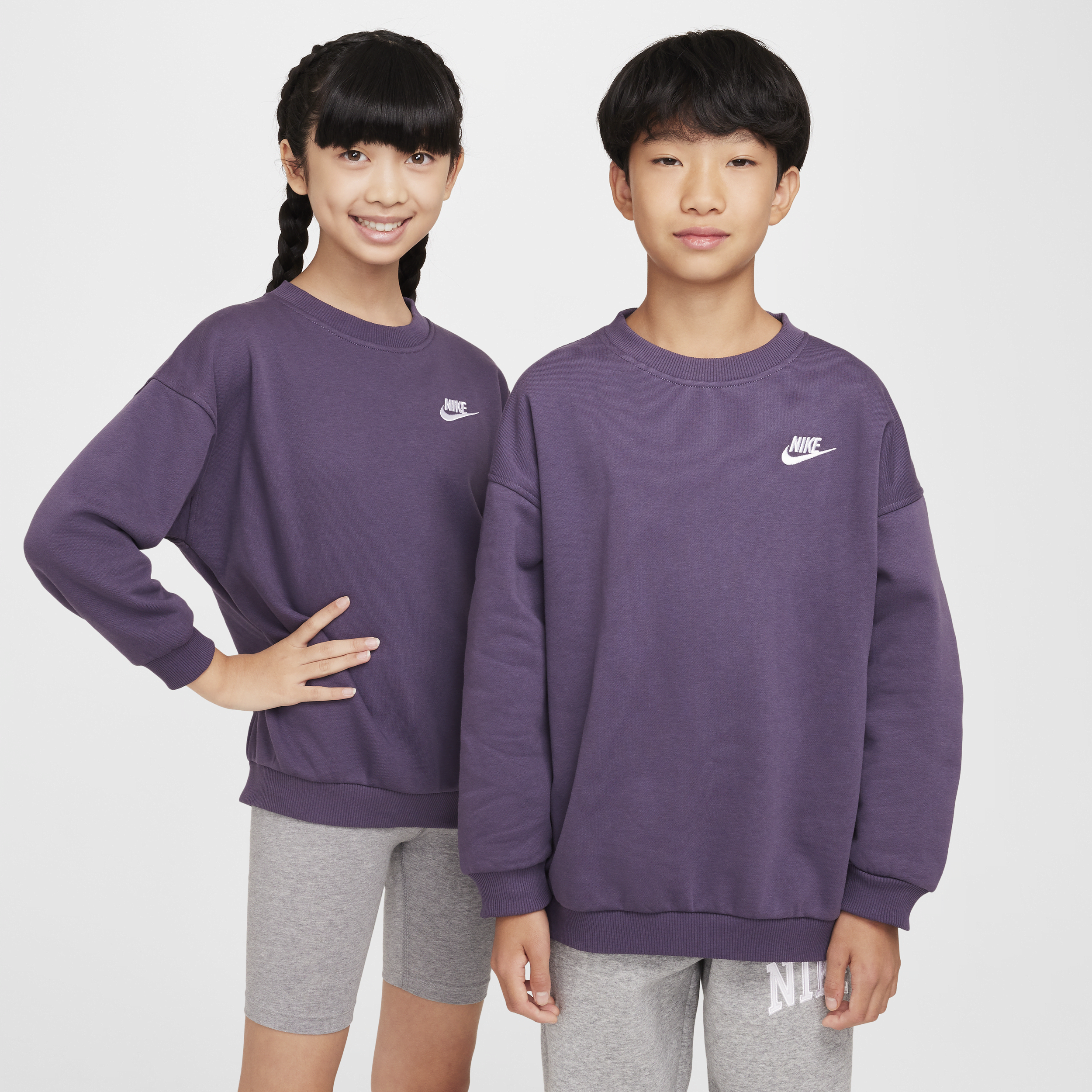 Nike Sportswear Club Fleece oversized sweatshirt voor kids - Paars