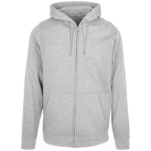 Build Your Brand Heren effen hoodie met volledige ritssluiting