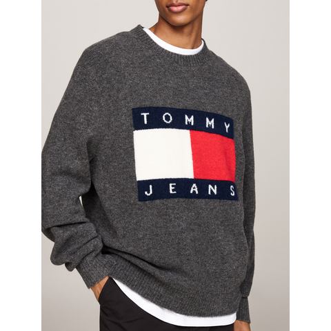 TOMMY JEANS Gebreide trui TJM REG MELANGE FLAG SWEATER